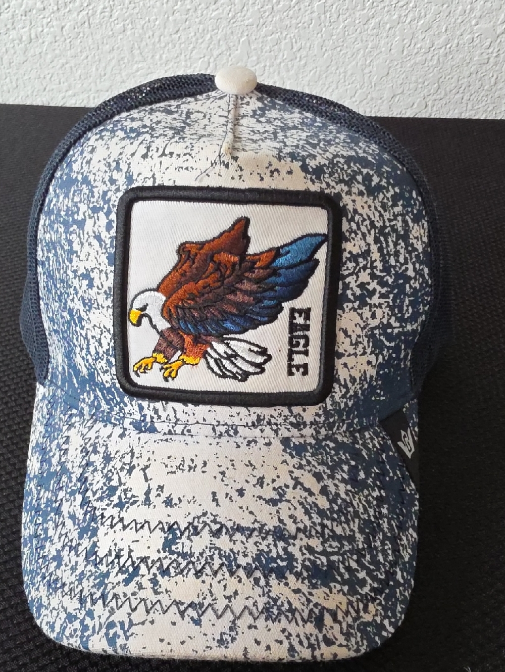 Goorin Bros. Eagle Patch Blue Distressed Trucker Hat